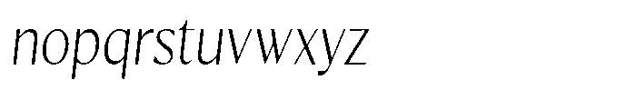 Kenisya Thin Semi Condensed Italic Font LOWERCASE