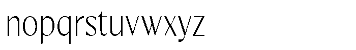Kenisya Thin Semi Condensed Font LOWERCASE