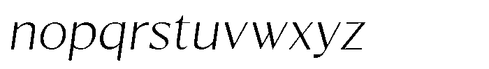 Kenisya Thin Semi Expanded Italic Font LOWERCASE