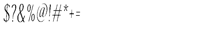 Kenisya Thin Ultra Condensed Italic Font OTHER CHARS