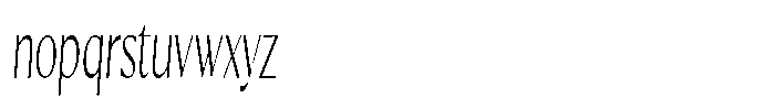 Kenisya Thin Ultra Condensed Italic Font LOWERCASE