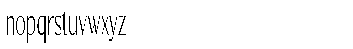 Kenisya Thin Ultra Condensed Font LOWERCASE