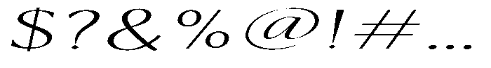 Kenisya Thin Ultra Expanded Italic Font OTHER CHARS