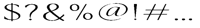 Kenisya Thin Ultra Expanded Font OTHER CHARS