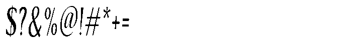 Kenisya Ultra Condensed Italic Font OTHER CHARS