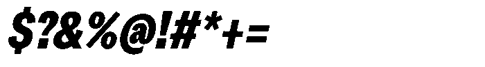 Kern Compressed Black Italic Font OTHER CHARS