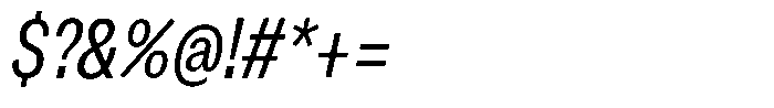 Kern Compressed Italic Font OTHER CHARS