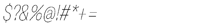Kern Compressed Thin Italic Font OTHER CHARS