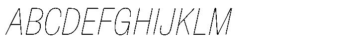 Kern Compressed Thin Italic Font UPPERCASE