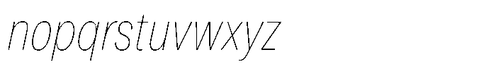 Kern Compressed Thin Italic Font LOWERCASE