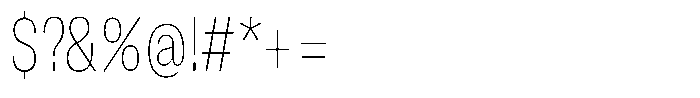 Kern Compressed Thin Font OTHER CHARS