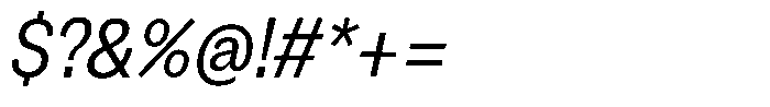 Kern Condensed Italic Font OTHER CHARS