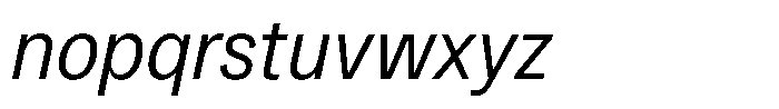 Kern Condensed Italic Font LOWERCASE