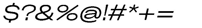 Kern Expanded Italic Font OTHER CHARS