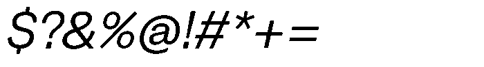 Kern Standard Italic Font OTHER CHARS