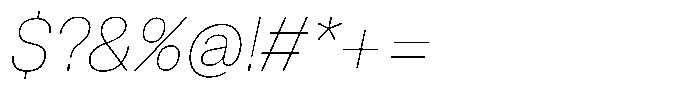 Kern Standard Thin Italic Font OTHER CHARS