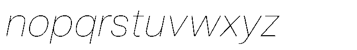 Kern Standard Thin Italic Font LOWERCASE