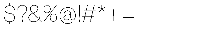 Kern Standard Thin Font OTHER CHARS