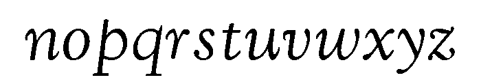 Kennerley Regular Italic Font LOWERCASE