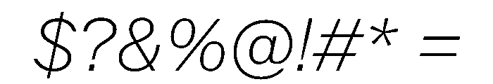 KFZuka ThinItalic Font OTHER CHARS