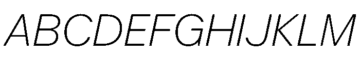 KFZuka ThinItalic Font UPPERCASE