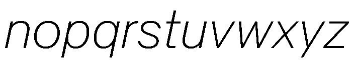 KFZuka ThinItalic Font LOWERCASE