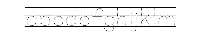 KG Primary Dots Lined Font LOWERCASE