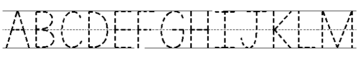KG Teacher Created Dash Lined Font UPPERCASE
