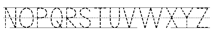 KG Teacher Created Dash Lined Font UPPERCASE