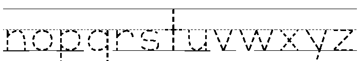 KG Teacher Created Dash Lined Font LOWERCASE
