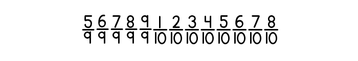 KG Traditional Fractions Font LOWERCASE