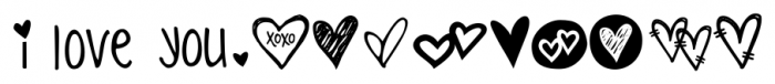 KG Heart Doodles Regular Font OTHER CHARS