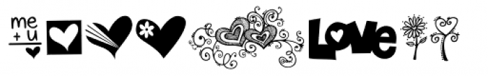 KG Heart Doodles Font UPPERCASE