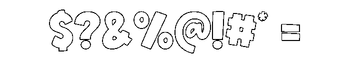 KIndness Quirky Outline Font OTHER CHARS