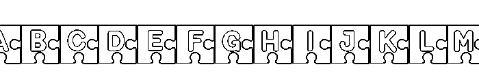 Kids Letter Jigsaw Font UPPERCASE