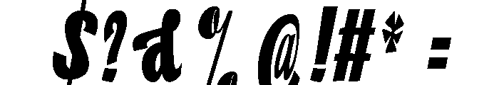 Kindora Slant Regular Font OTHER CHARS