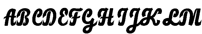 Kindora Slant Regular Font UPPERCASE