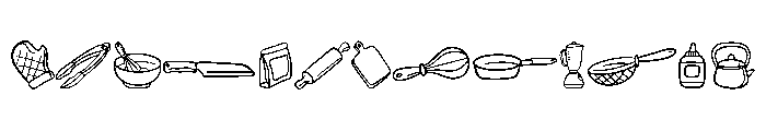 Kitchen Doodle Font UPPERCASE