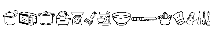 Kitchen Doodle Font UPPERCASE