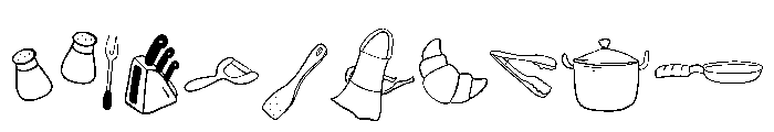 Kitchenware set Font OTHER CHARS