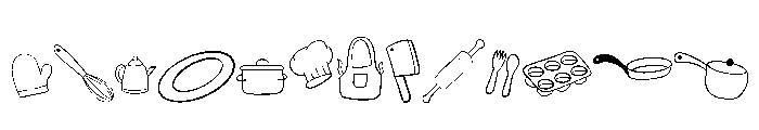 Kitchenware set Font UPPERCASE