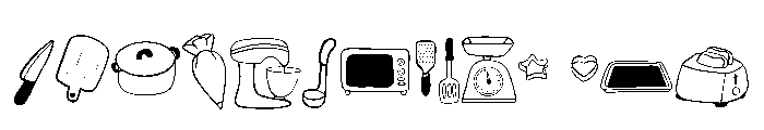 Kitchenware set Font UPPERCASE
