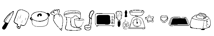 Kitchenware set Font LOWERCASE