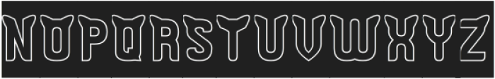 KITTY CAT-Hollow-Inverse otf (400) Font UPPERCASE