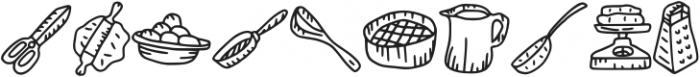 Kitchen Doodle Dingbat Regu otf (400) Font OTHER CHARS