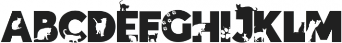 Kittens Silhouette Font Regular otf (400) Font LOWERCASE