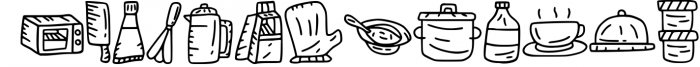 Kitchen Doodle Dingbat Font LOWERCASE