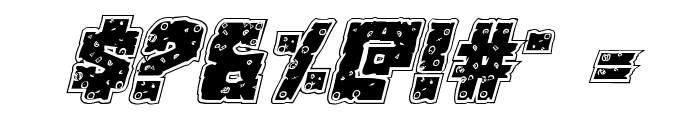 King Commando Riddled Italic Font OTHER CHARS