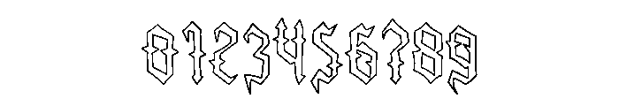 King Of Darkness Outline Font OTHER CHARS