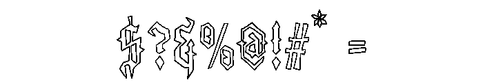 King Of Darkness Outline Font OTHER CHARS